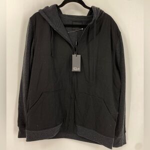 Rails Merle Mixed-Media Zip Hoodie in Faded Black • NWT • Size XL